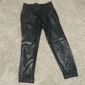 Leather joggers.
